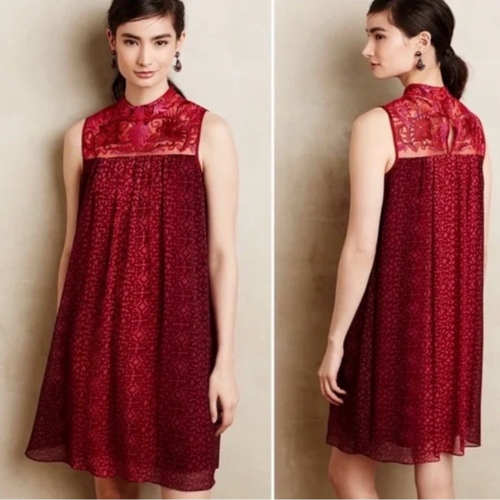 Anthropologie x Niki Tlanajan silk dress